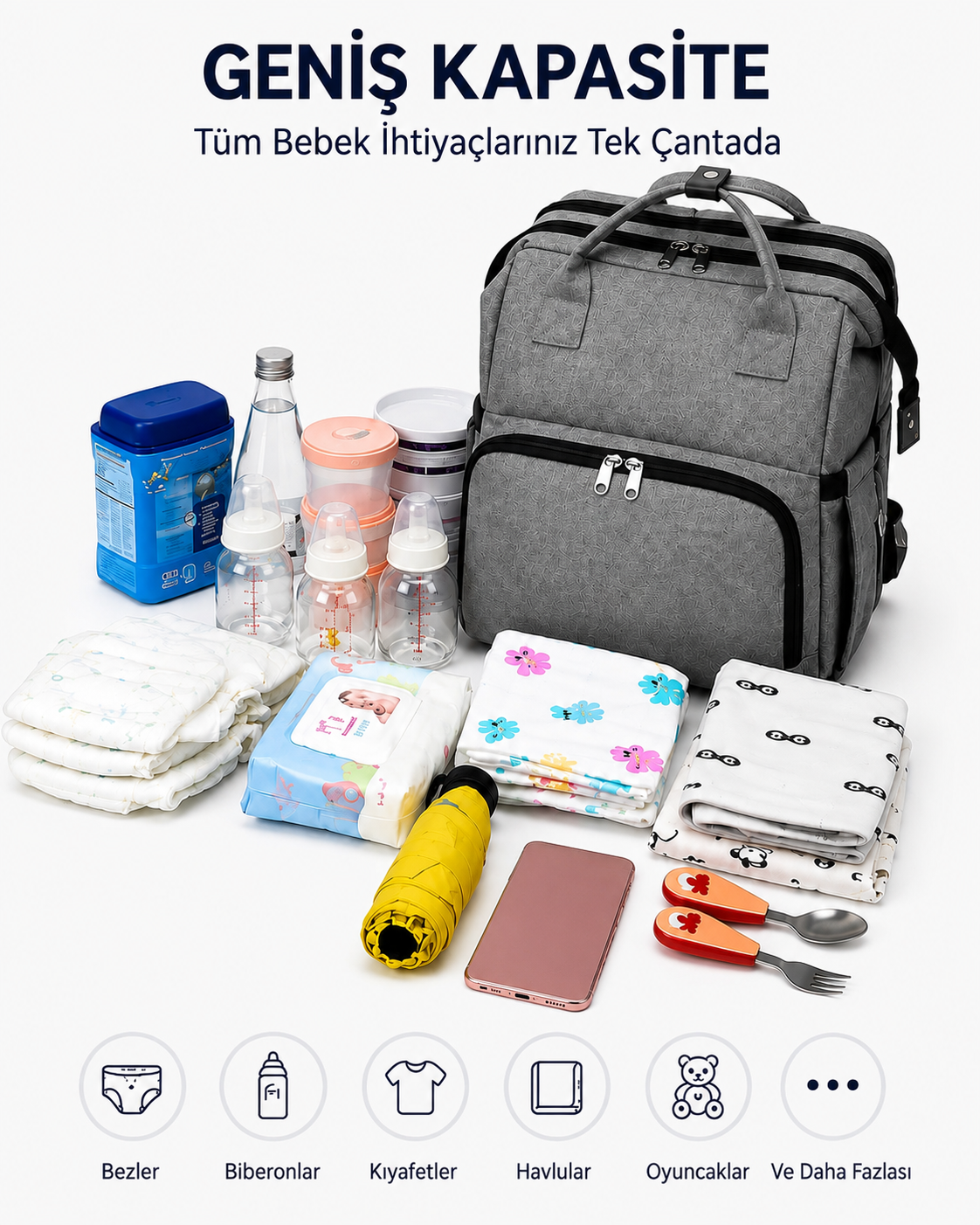 Yataklı Anne Bakım Çantası